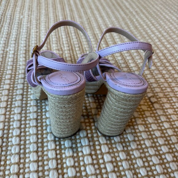 Coach Talina Platform Espadrille Violet Raffia Sandals Shoes - Picture 3 of 4
